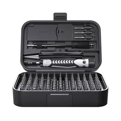 KING'SDUN 130-in-1 Precision Screwdriver Set 117 Magnetic Screw Bits Multi-Function Repair Tool Kit for Computer, Laptop - Black
