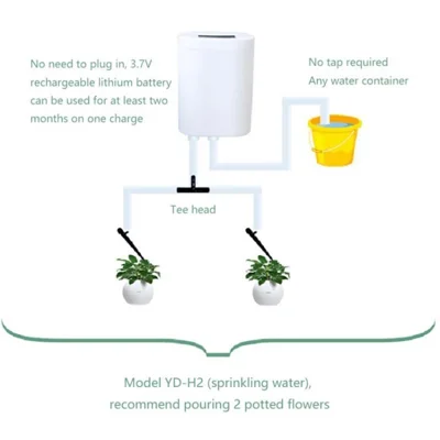 Automatic Garden Watering Pump Plant Flower Moisture Control Drip Sprinkler with Timer System - H2