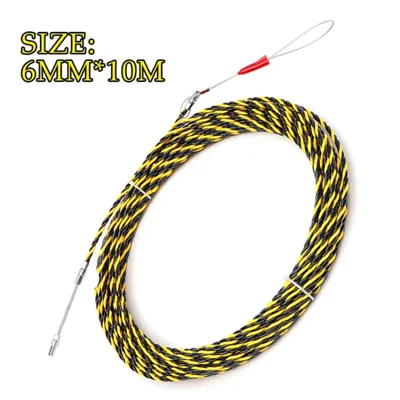 6mm Electric Cable Puller Fish Tape Guide Electrical Wire Construction Tool - 10m