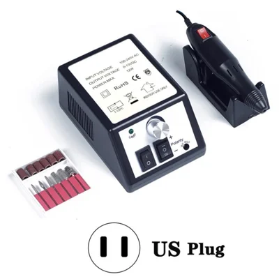Electric Nail Drill Machine Manicure Tool Drill Bit Set Pedicure Machine Nail Art - Black / US Plug