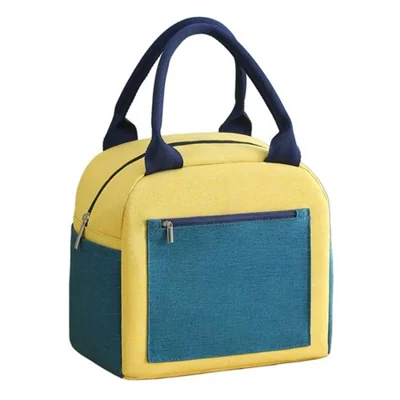 Insulation Lunch Bag Thickened Oxford Cloth Bento Bag Aluminum Foil Waterproof Lunch Box - Yellowgreen