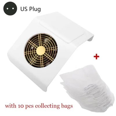 30W High Power Nail Vacuum Cleaner Nail Dust Collector Foot Care Tool Gift for Nail Salon - White / US Plug
