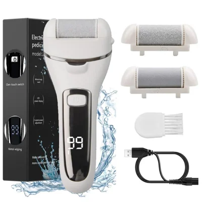 Electric Foot Grinder Massager Exfoliating Calluses Pedicure Tool Callus Remover - White