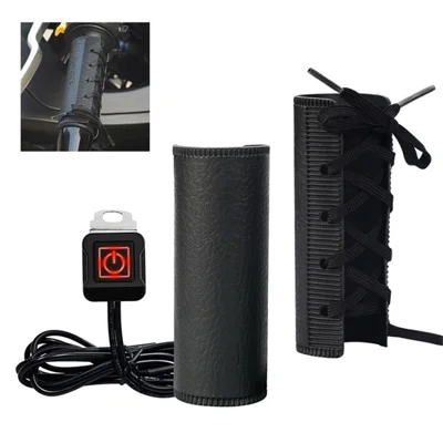WUPP 12V SAE Heating Motorcycle Handlebar Cover Bike Anti-Slip Grip Hand Warmer for Winter