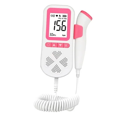Fetal Heart Rate Monitor Handheld Baby Heartbeat Monitor for Pregnancy Fetal Heart Monitoring - Pink