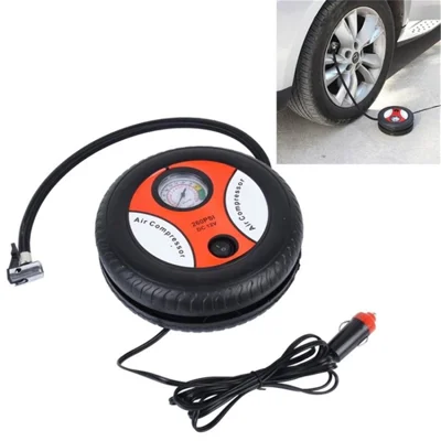DC 12V 260PSI Portable Car Air Compressor Pump Tire Inflator for Car, Bike, Motorbike - 380 Model