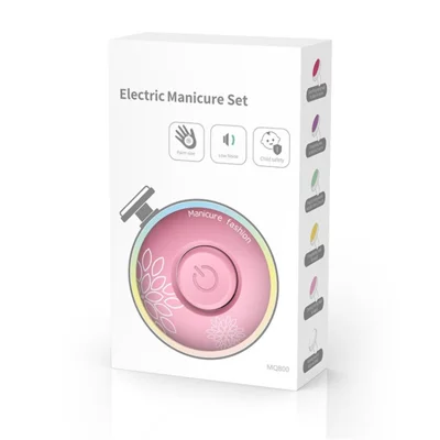 Electronic Nail File Baby Nail Clippers Scissors Manicure Pedicure Tool for Newborn Toddler Kids - Pink