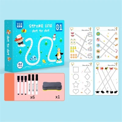 Y·S·R Kids Handwriting Practice Workbook Printing Workbook Preschool Tracing Book Kindergarten Early Educational Supplies - Style A / 64 Pages