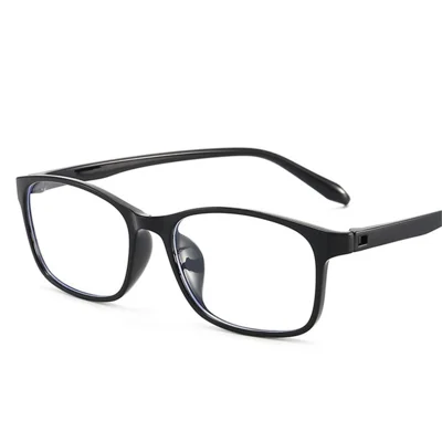 TR90 Vintage Blue Light Blocking Glasses Anti Eye Strain Eyeglasses Computer Gaming Glasses for Men Women - Smooth Black