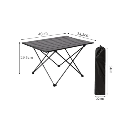 Outdoor Folding Portable Picnic Camping Table Aluminum Roll-up Table with Easy Carrying Bag - Size S