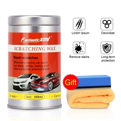 FANTASTICXML 300ml Car Paint Scratch Remover Quik Scratch Eraser Kit with Cloth Sponge