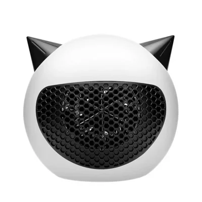 Portable Cute Space Heater Small Mini Desktop Air Heater for Home Bedroom Office Desk - White / US Plug