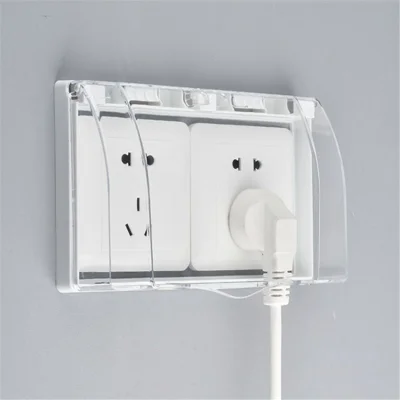 Outlet Cover Self-adhesive Waterproof 86-Type Electric Plug Socket Cover Baby Safety Socket Protector - Transparent