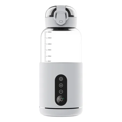 Portable Baby Water Bottle Milk Heating Cup Infant Feeding Rechargeable Electric Milk Warmer - White