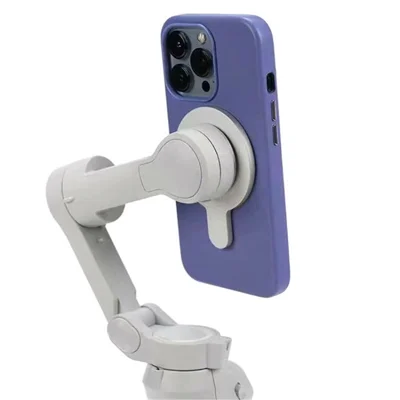 مشبك حلقي مغناطيسي حامل لتثبيت الهاتف لمثبت جيمبال DJI OM4 OM5 / OSMO Mobile SE / OSMO Mobile 6 - فضي