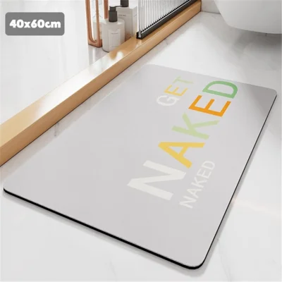 Water Absorbent Bath Rug Door Mat Quick Drying Bathroom Floor Carpet - Colorful / Light Grey / 40x60cm