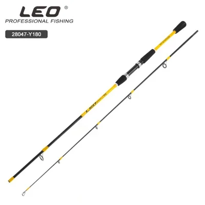 28047 Fishing Rod Fiberglass Two-Section Lightweight Baitcasting Spinning Pole - Yellow Straight Shank / 1.8m