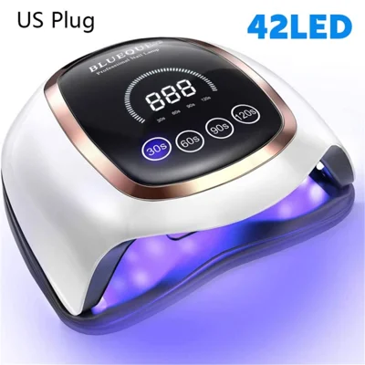 BLUEQUE UV V3 42-LED Nail Lamp 168W UV Nail Polish Dryer Gift for Salon and Home Use - US Plug