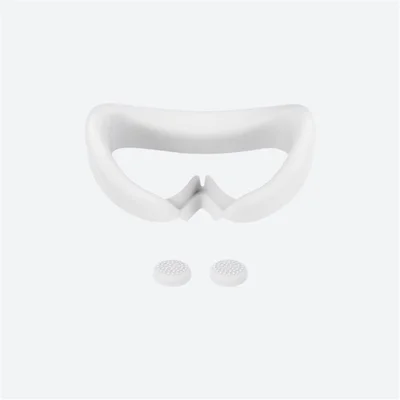 HIBLOKS for PICO 4 VR Headset Silicone Face Cover Sweat-Proof Face Pad Mask with 2 Joystick Caps - White