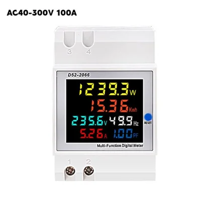 D52-2066 AC strømmåler Enkeltfaset elektricitetsmåler Din-skinne Elforbrugsmåler - Indbygget / AC40 - 300V 100A