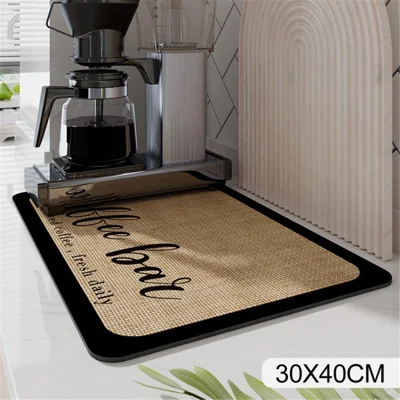 Kaffemaskinmatta för kök och matsal, vattenabsorberande diskställmatta - Stil A / 30x40 cm
