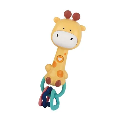 Cute Baby Rattle Teether Toy Early Educational Toy with Music Light - Giraffe