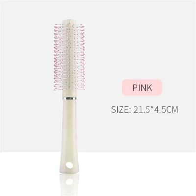Hair Comb Hair Brush Anti-Static Curly Hair Styling Comb Massager Hairdressing Hairbrush for Barber Home Use Supplies - Pink