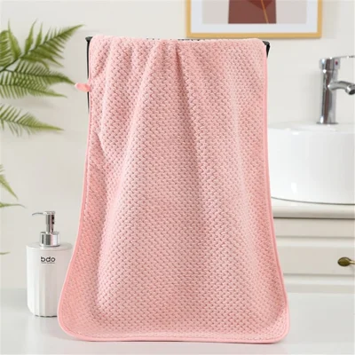 35x75cm Thickened Towel Facial Cleansing Cloths Soft Water Absorption Face Towel - Pink