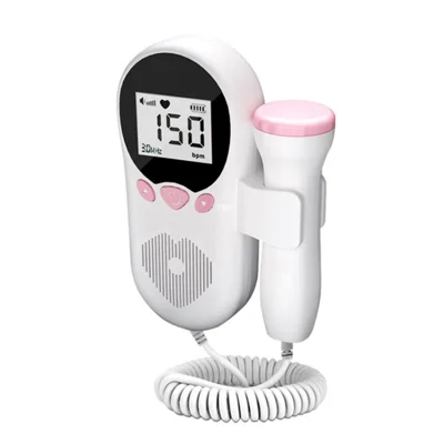 Pregnant Women Fetal Heart Rate Meter Doppler Baby Heart Monitor Device - White