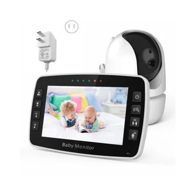 Wireless Baby Camera Intercom Child Monitor 4.3 Inch Baby Rotatable Head Monitor - White / US Plug