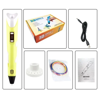 USB Powered Second Generation 3D Printing Pen Kids DIY Drawing Toy - Yellow
