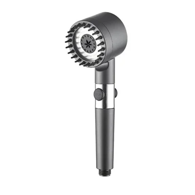 Multifunction Filtered Sprayer High Pressure Shower Head with Powerful Booster Water Saving Silicone Nozzles - Tarnish Grey / Shower Head