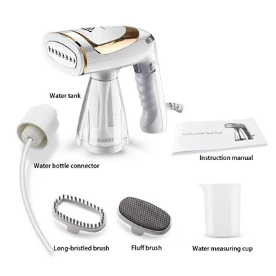 1600W Foldable Handheld Garment Steamer 250ml Water Tank Automatic Steam Brush Hanging Ironing Machine - White+Single Gear / EU Plug