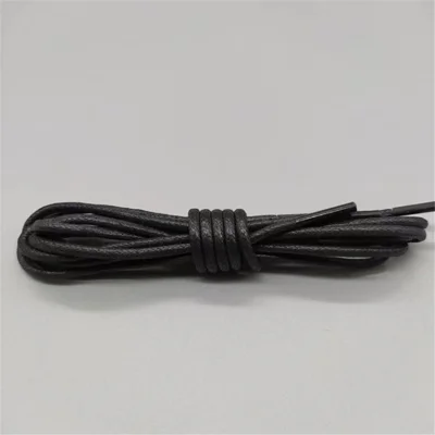 1 Pair 80cm Men Women Martin Boots Shoe Laces Waxed Cotton Round Rope Business Casual Shoes Shoelaces - Black