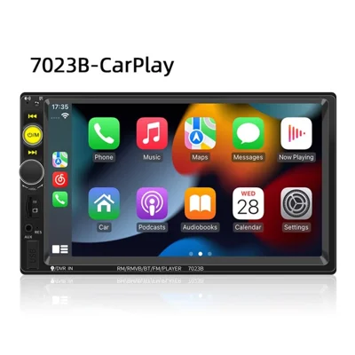 F7023C 2 Din 7 Inch Touch Screen Car Player FM Radio Bluetooth-compatible Stereo Auto MP5 Player - Carplay
