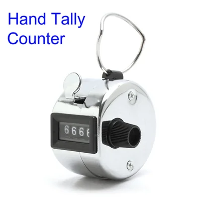 Portable 4 Digit Number Display Clicker Metal Hand Tally Counter for Golf Sport