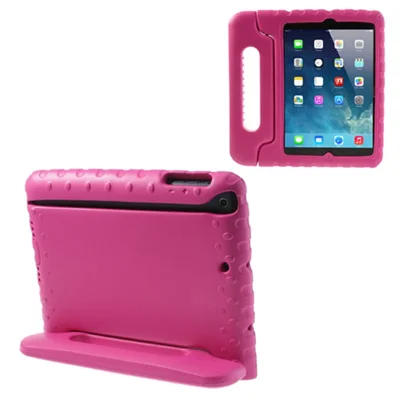 Hand-Held Kids Non-Toxic EVA Foam Protective Stand Tablet Case for iPad Mini 1 2 3 - Rose