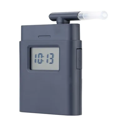 Testador de Álcool no Ar Expirado Digital AT-838 com Retroiluminação Bafômetro Essenciais para Direção - Cinza