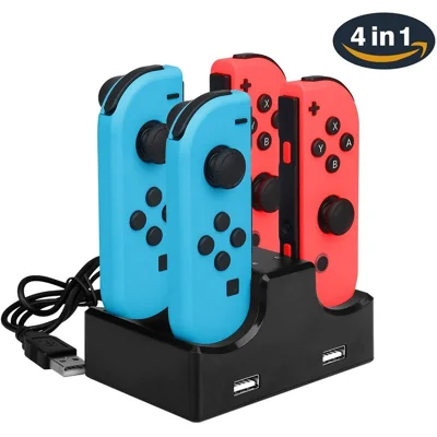 4-в-1 зарядная док-станция с 2-портовым USB-хабом для Nintendo Switch Joy-Con