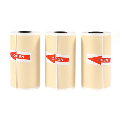 Selbsthaftende bedruckbare farbige Aufkleber-Papierrolle Thermopapier - Drei Rollen Gelb