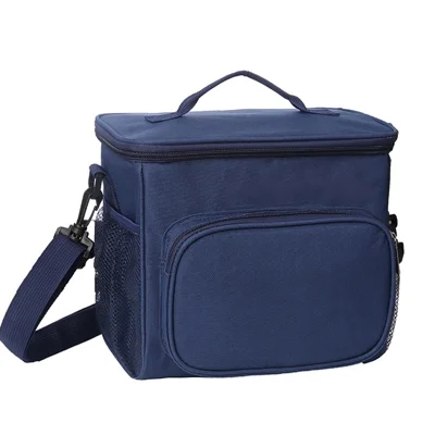 Thermal Insulated Lunch Bag Tote Box Picnic Tote Travel Accessory Organizer Tool - Dark Blue