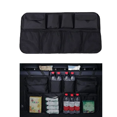 Auto Car Organizer Trunk Back Seat Universal Storage Bag Mesh Net Pocket - Black