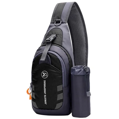 Men Women Chest Crossbody Bag Sling Backpack Travel Sports Gym Daypack Shoulder Bag - Black