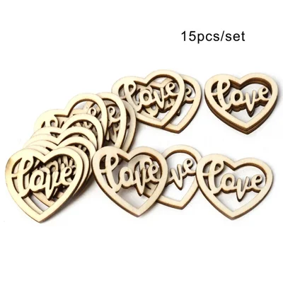 15Pcs/Set Lightweight Vintage Rustic Style Letter Wooden Table Stand Sign Ornaments DIY Wedding Party Decoration Board - Type:1
