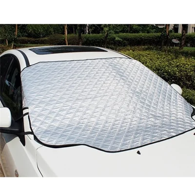 Couvre-Pare-Brise pour Voiture Protecteur de Pare-Brise pour la Pluie, la Neige, le Gel et le Soleil avec Protection Anti-UV