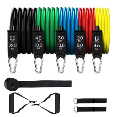 11Stück/Set Fitness-Puller Widerstandsband-Kit Übungselastik-Schläuche für Training Gym Bodybuilding Sport Workout
