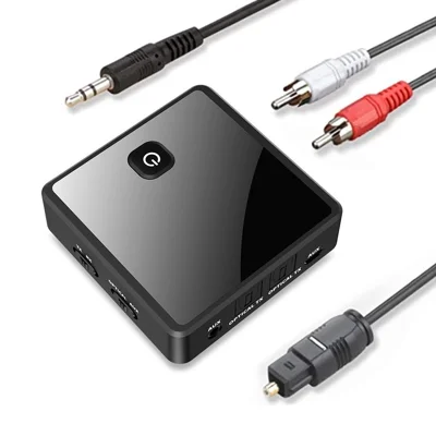 Trasmettitore Ricevitore Audio Bluetooth 5.0 compatibile con Fibra Ottica 2 in 1 Adattatore Wireless Bluetooth Adattatore One Connects Two