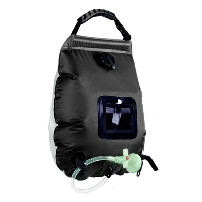 For Outdoor Camping 20L Large Capacity Portable Shower Bath Sunshine Heat Water Bag - Black