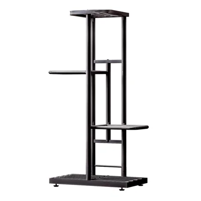 Heavy Duty 4-Tier Potted Plants Display Shelf Flower Pots Rack Potting Ladder Stand Storage Rack - Dark Grey