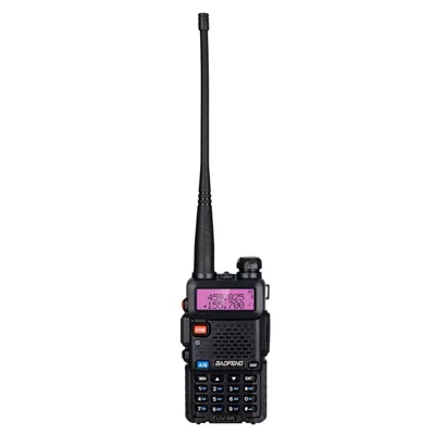 BAOFENG UV-5R Talkie-Walkie FM Émetteur-Récepteur Bidirectionnel Radio à Double Affichage Rechargeable - Noir/Prise UE